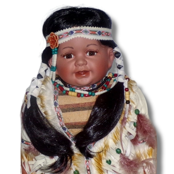 Royal Cathay Limited Edition Native American Porcelain Doll - 20" - Picture 2 of 8